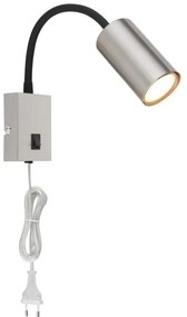 Aplica de perete cu spot directionabil design modern Robby nichel mat