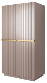 Dulap dormitor Nicole 100 cm - MDF roz antic / mânere aurii