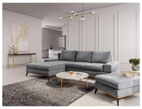 Puf cu tapițerie de catifea Windsor &amp; Co Sofas Astre, gri
