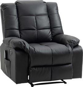 HOMCOM Fotoliu de Relaxare cu Masaj din Piele Artificiala, Fotoliu Ergonomic cu 8 Puncte de Masaj si Rabatabil 165°, Gri | Aosom Romania