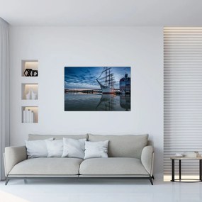 Tablou cu barcă cu pânze (90x60 cm)