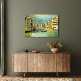 Tablou - Canalul de la Veneția și gondole (90x60 cm)