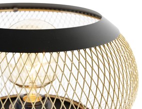 Lampă de masă modernă trepied neagră cu auriu - Lucas