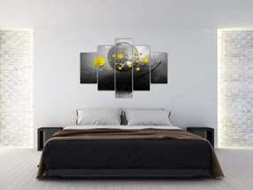 Tabloul - bile abstracte galbene (150x105 cm)