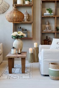Suport pentru lumanare, din lemn reciclat, H30cm, Grimaud,