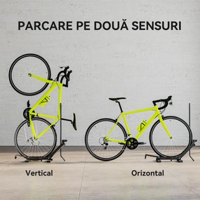SPORTNOW Suport pentru Biciclete Reglabil din Oțel și Plastic, Negru | Aosom Romania