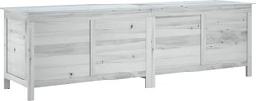 vidaXL Ladă depozitare de grădină alb 198,5x50x56,5 cm lemn masiv brad