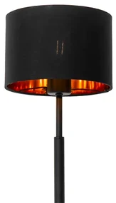 Lampa de masă modernă cu abajur din stofă negru cu auriu - VT 1
