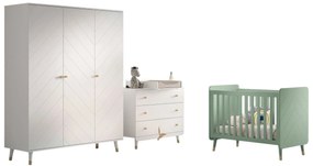 Set Mobilier Complet pentru Bebeluși, 4 Piese, Multicolor (Pin Masiv și MDF) – Billy – Vipack