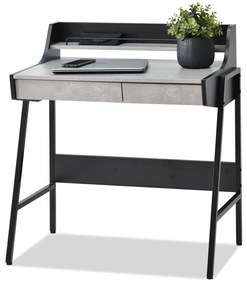 Masă PC Borge (beton + negru). Promo -17%. 1109733
