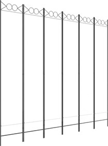 vidaXL Paravan de cameră cu 6 panouri, alb, 240x220 cm, textil