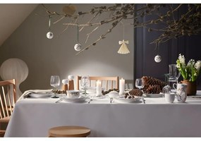 Râșniță pentru condimente din lemn de stejar cu detalii din porțelan alb Kähler Design Hammershoi, înălțime 17,5 cm