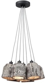 Lustra cu 7 pendule design rustic din lemn ASPEN ASPEN24/H7/N