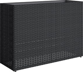 Outsunny Jardinieră înălțată din rășină împletită, suport flori cu vas detașabil și picioare reglabile, cadru din oțel, negru | Aosom Romania