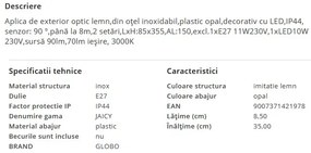 Aplica exterior cu senzor de miscare IP44 JAICY