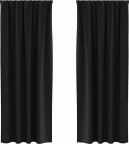 vidaXL Perdele Opaque cu Inel 2 pcs Negru 260 x 140 cm Poliester