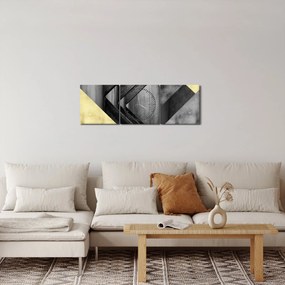 Tablou - Textura forme (cu ceas) (90x30 cm)