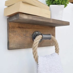 Suport de prosoape cu raft BORURAF 14x30 cm molid