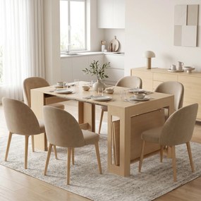 HOMCOM Masă de Dining Compactă pentru Bucătărie Economisește Spațiu, 240 x 90 x 78 cm, Lemn Deschis | Aosom Romania
