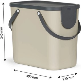 Coș de gunoi maro deschis de reciclat din plastic reciclat 25 l Albula – Rotho