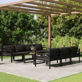 vidaXL Set mobilier de grădină cu perne, 8 piese, antracit, aluminiu