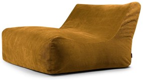 Fotoliu bean bag galben muștar cu tapițerie din catifea reiată Sofa Lounge – SLOWDOWN