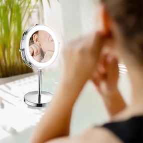 Oglinda iluminata led 3w pentru make up 6400k cu baterii 4xaa