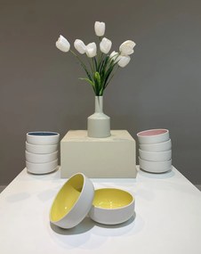 Bol COLORAT Galben ( Alb Perlat Mat Exterior Galben Lucios Interior)