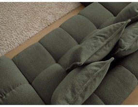 Colțar verde extensibil/cu spațiu de depozitare cu tapițerie din chenille (cu colț pe partea stângă/în formă de ”L”) Everest – Bobochic Paris