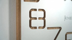 Ceas de perete alb elegant în combinație cu lemn de 40 cm