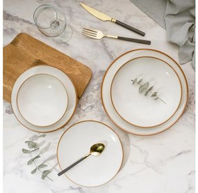 Set de masă din porțelan, 24 piese, bej