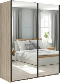 Dulap TETRIX, stejar sonoma, PAL, cu 2 usi si oglinzi, 154x60x196 cm