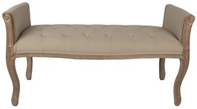 Bancheta shabby chic 2 locuri, bej, stofa, 113x44x60 cm