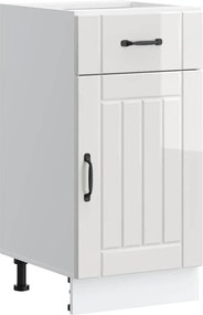 vidaXL Dulap de bază de bucătărie „Lucca” lemn prelucrat alb lucios