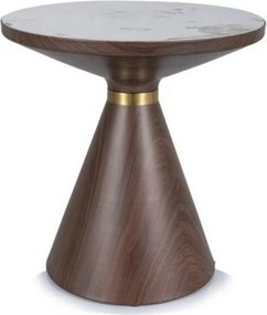Masuta NAPA B, alb/nuc/auriu, ceramica/metal, 50x50x53 cm