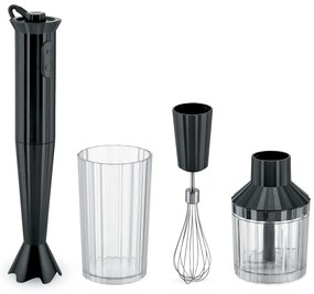 Mixer vertical cu pahar de măsurare și tel, negru, diametru 7 cm - Alessi