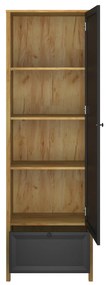 Dulap cu rafturi Bruselas (stejar craft auriu + negru) . 1116783