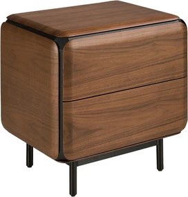 Noptiera design LUX cu sertare Walnut Veneer