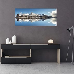 Tablou cu munți și reflectarea lor (120x50 cm), în 40 de alte dimensiuni noi