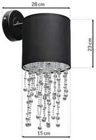 Aplică perete ALMERIA 1xE27/60W/230V