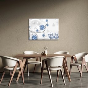 Tablou - Lebede albastre (70x50 cm)