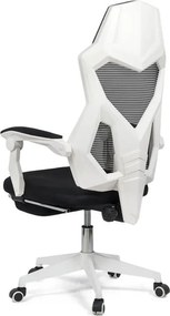 Scaun ergonomic OFF 424 alb, suport picioare și rabatare 130°