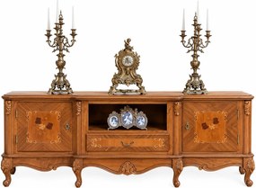 Comodă TV lemn masiv Isadora, 176 × 47,5 × 67,3 cm