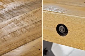 Banca design industrial Thor 200cm Pin maro vintage