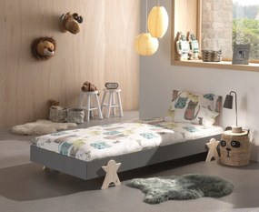Set MODULO format din 2 Pat copii MODULO (90 x 200 cm) cu picioare Pat copii în formă de zâmbet.