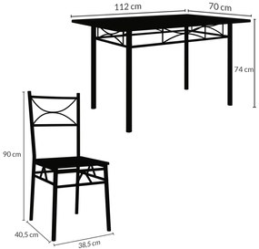 Deuba Set de sufragerie Paul - negru