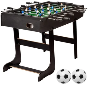 Fotbal de masă Belfast, 121 x 101 x 79 cm, pliabil, negru