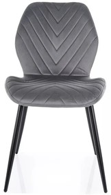 Scaun Mike velvet gri/negru Blu14