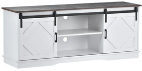Mobilier TV stil Country Modern, Alb+Maro | Aosom Romania