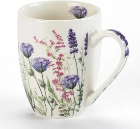 decoDoma Set de căni din porţelan GRĂDINĂ DE LAVANDĂ în cutie cadou 350 ml 2 buc